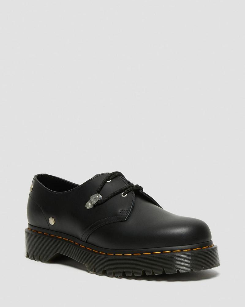 Men\'s Dr Martens 1461 Bex Stud Leather Oxfords Shoes Black | AU 588VRW